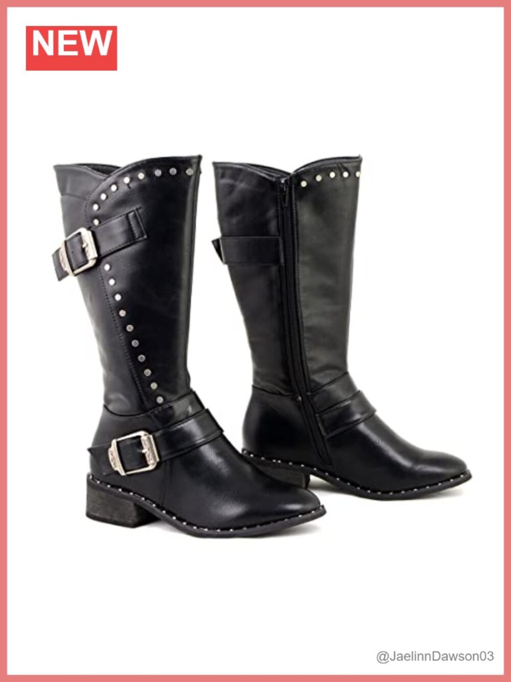 Women's Studded Faux Leather Ankle Boots Zip